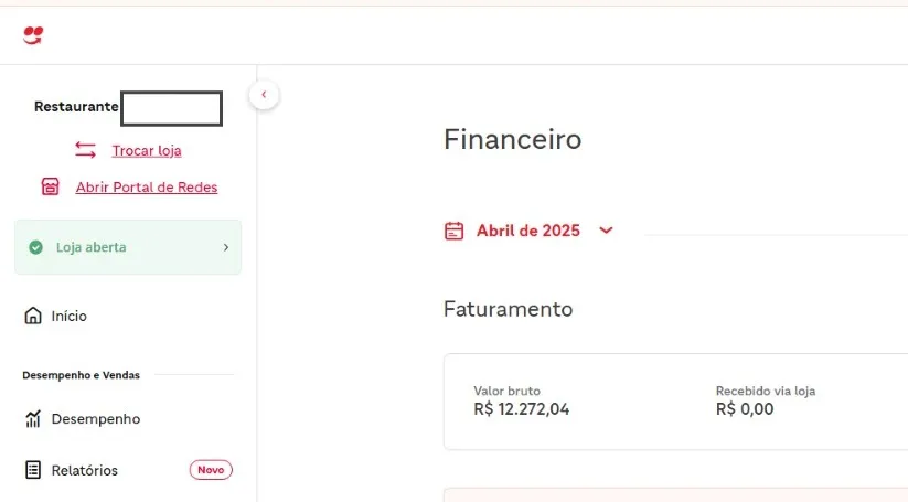 Restaurante antes da consultoria - R$ 12,3 mil