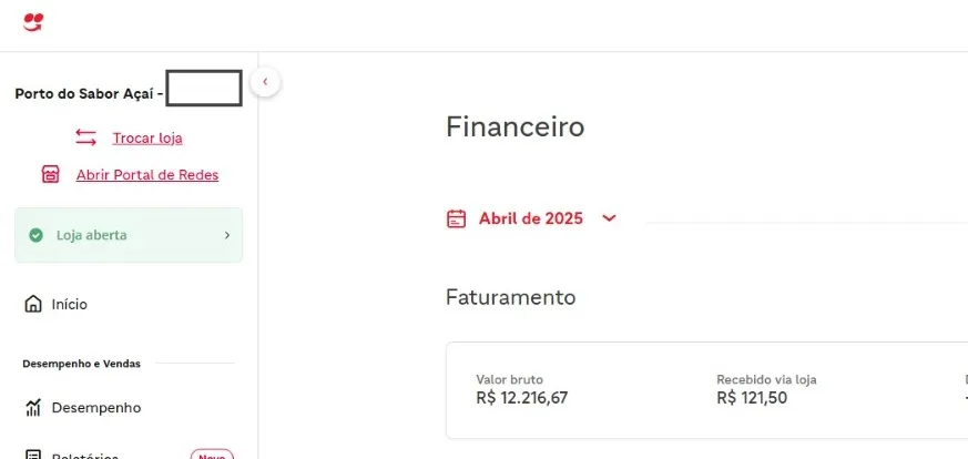 Sabor Açaí antes da consultoria - R$ 12,2 mil